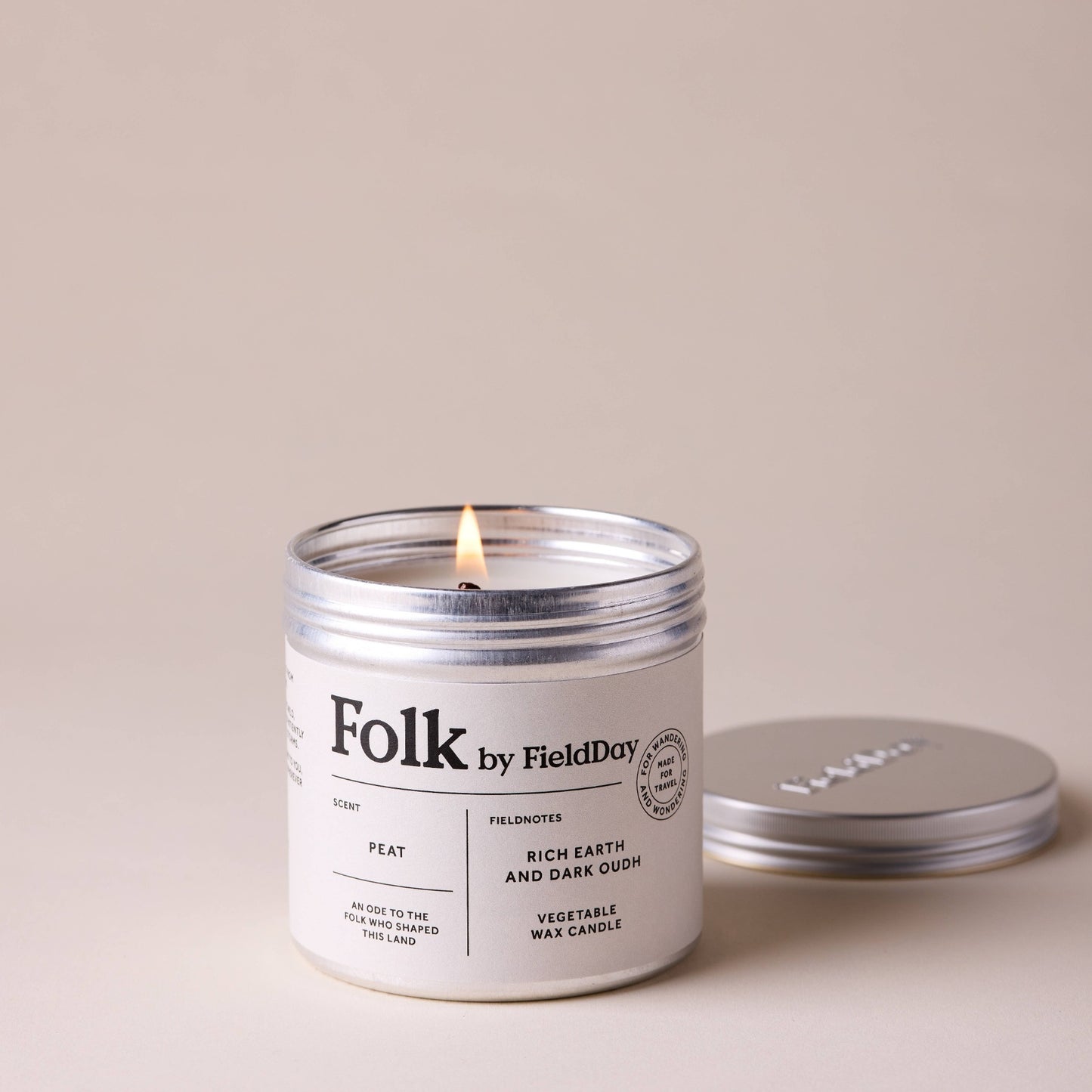 Peat Folk Tin Candle