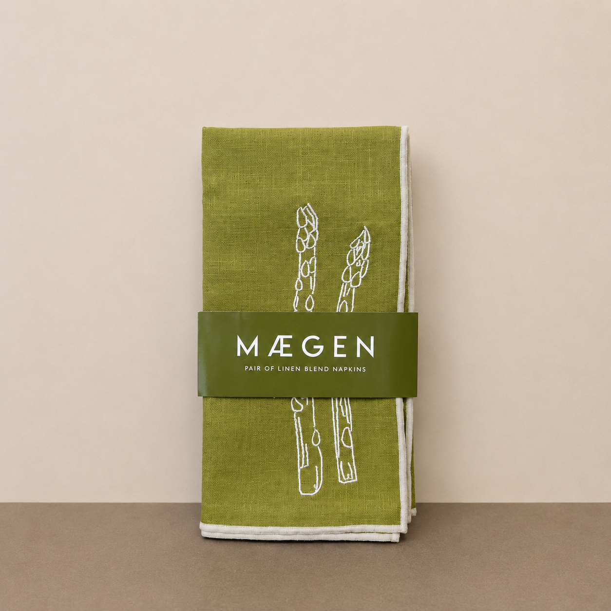 Linen Blend Napkins - Asparagus (Set of 2)