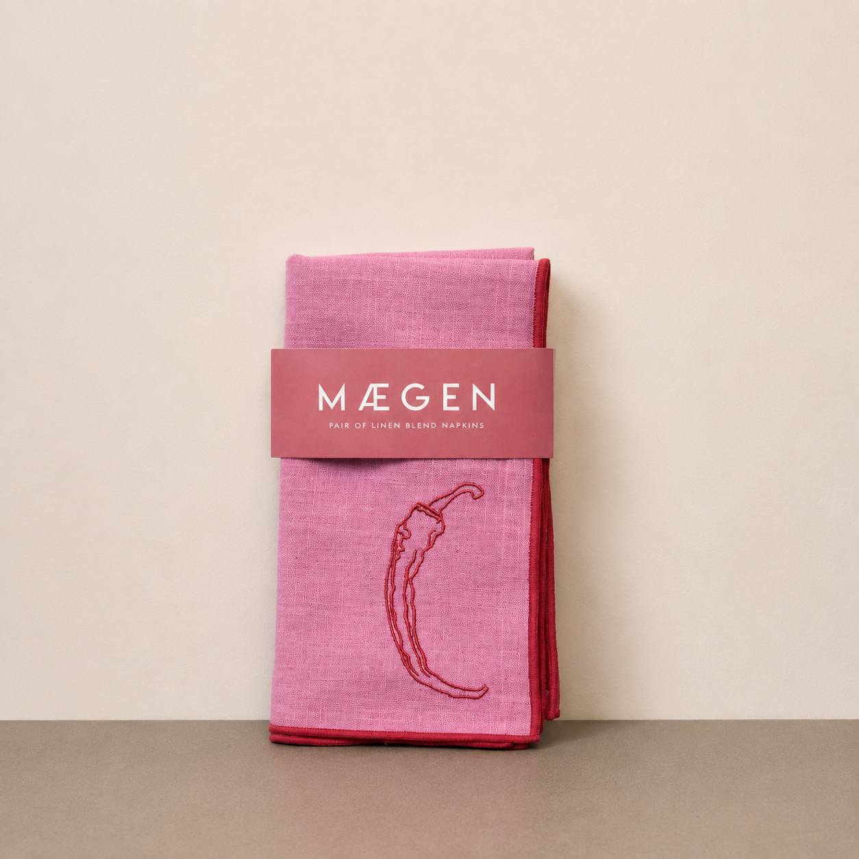 Linen Blend Napkins | Chilli | Set of 2