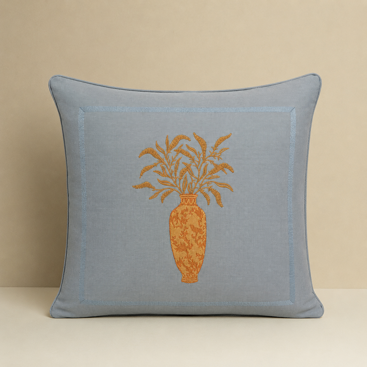 Cushion | Rumi Smokey Blue & Caramel