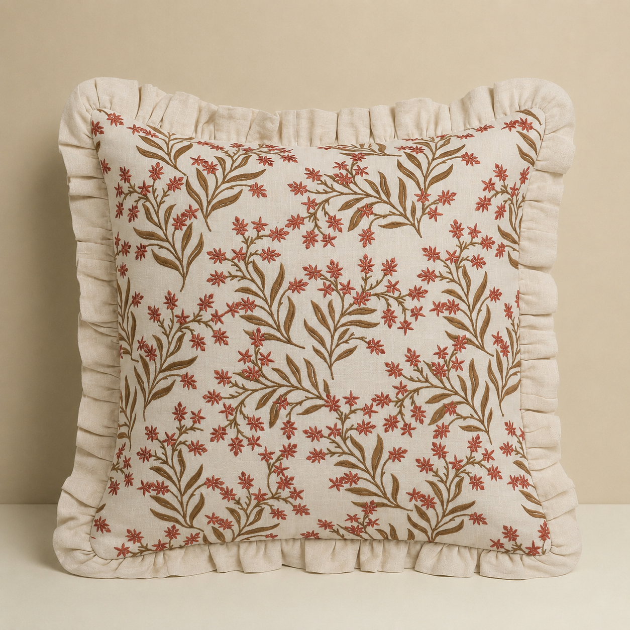 Cushion | Audrey Coral & Ecru