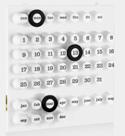 Ring-a-Date Calendar - White