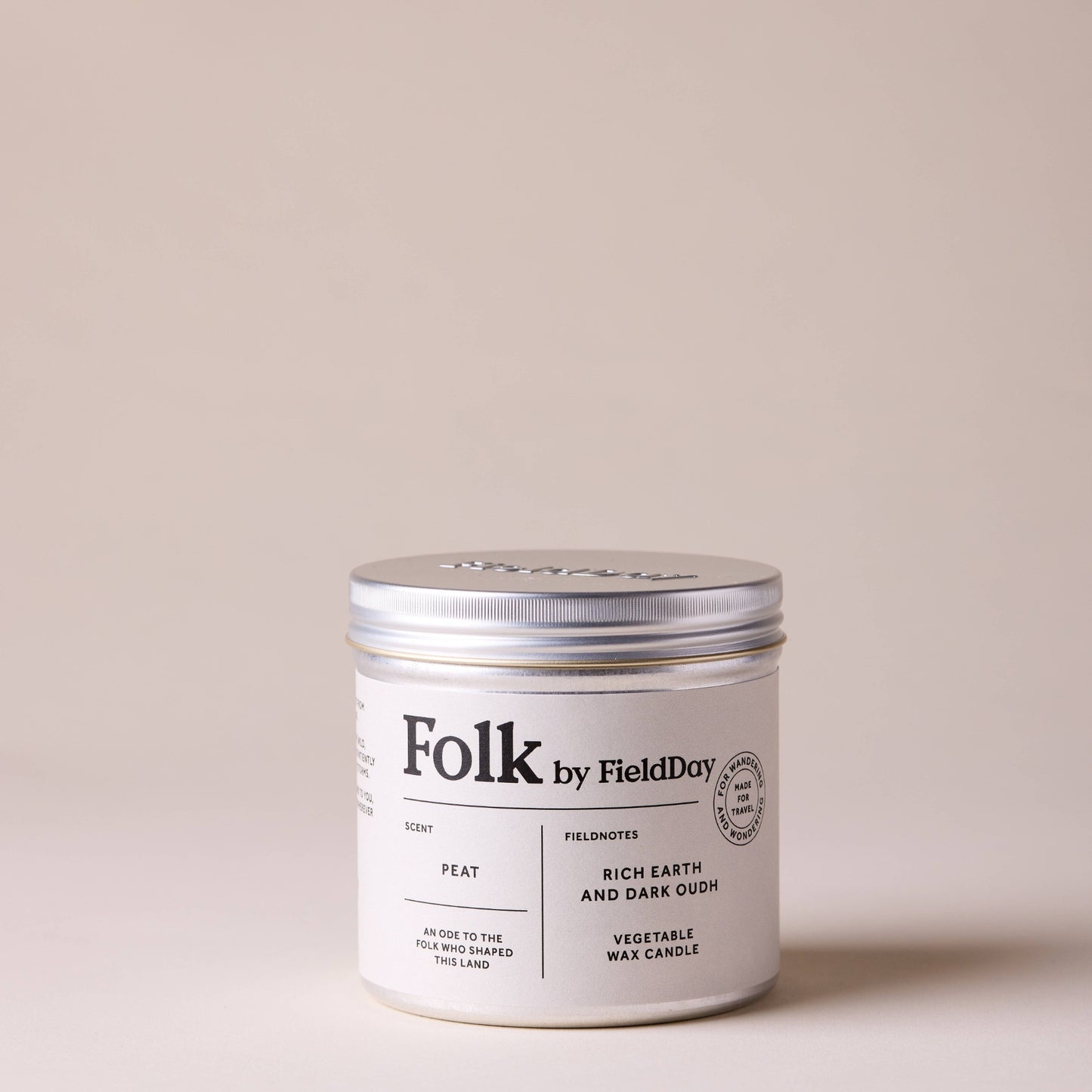 Peat Folk Tin Candle